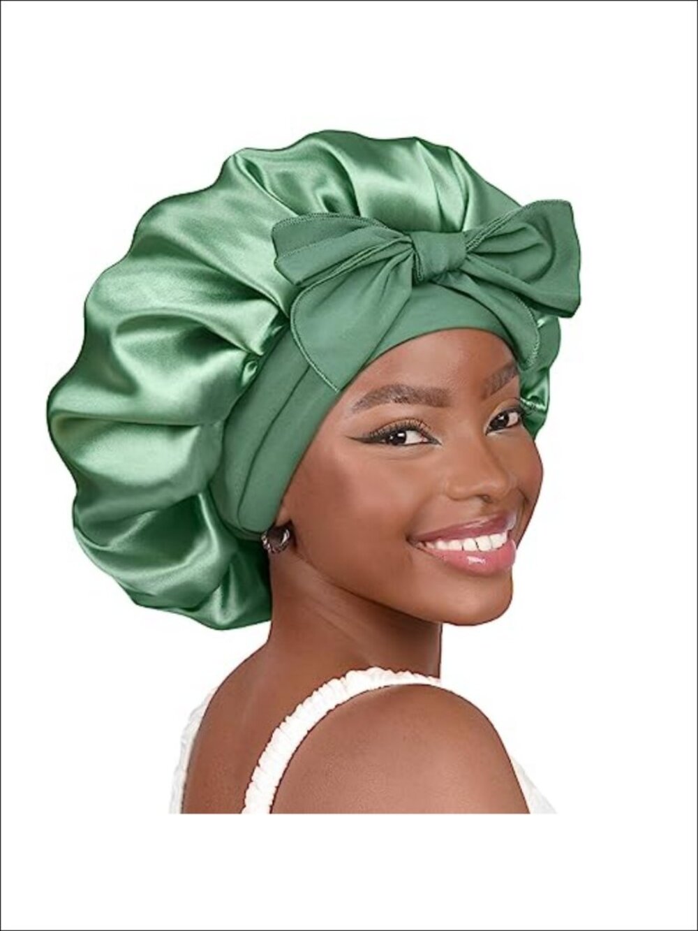 Adjustable Silk Satin Sleep Bonnet Double Layer Hair Wrap